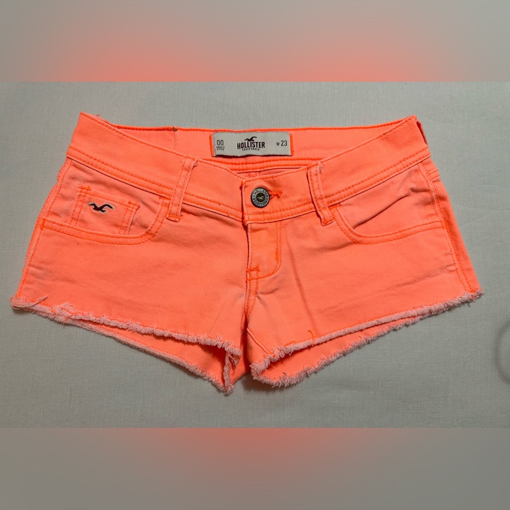 Vintage y2k neon orange denim Hollister shorts-00